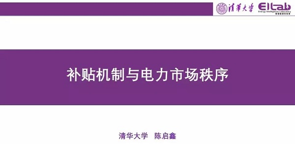 清華大學(xué)陳啟鑫：補貼機制與電力市場秩序